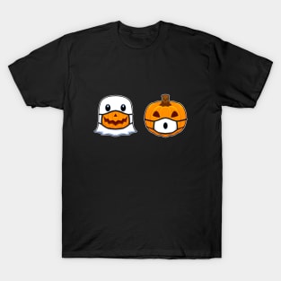 Ghost Pumpkin with Face Mask T-Shirt